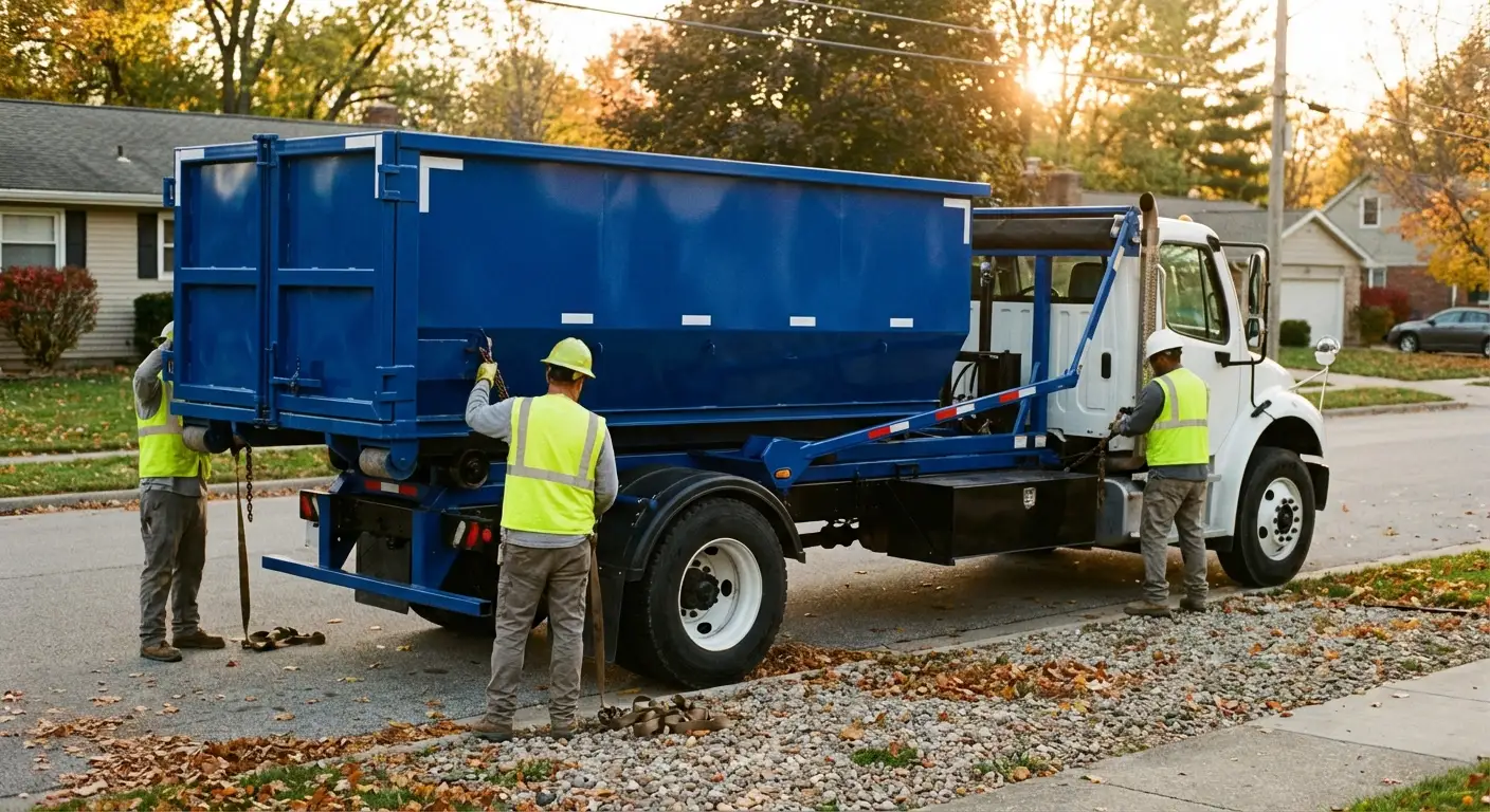 Roll-off dumpster delivery truck in Pasco, WA
