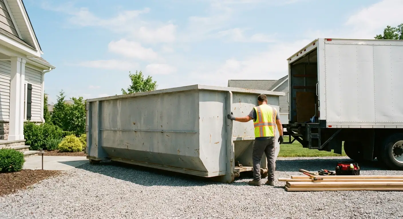Roll-off dumpster dimensions and footprint visualization in Pasco, WA