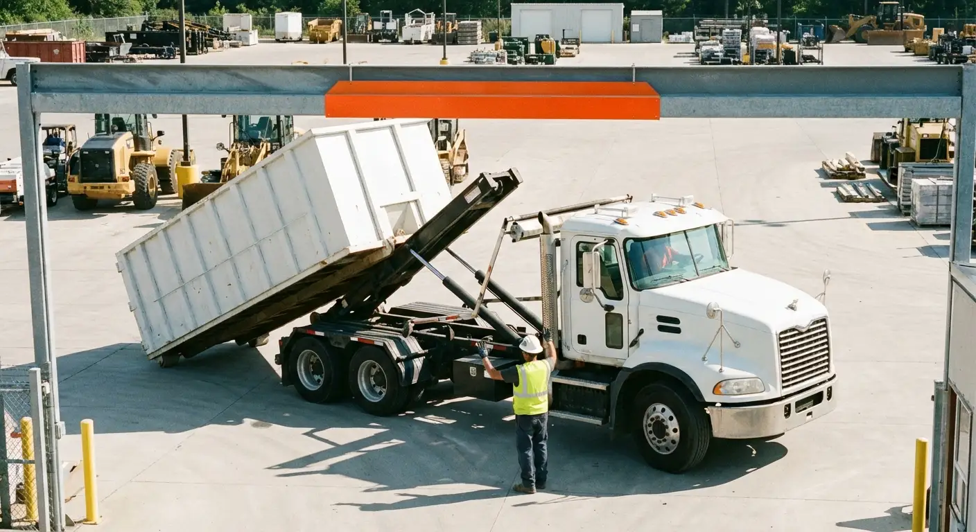 Commercial dumpster delivery truck specifications and clearance requirements in Pasco, WA